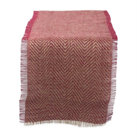 Fastfood 14 x 72 in. Chevron Burlap Table Runner - Barn Red FA1582914